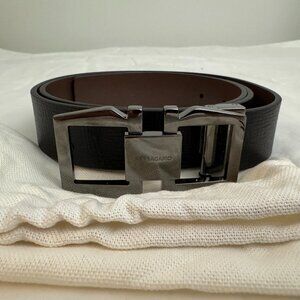 FERRAGAMO Cut-To-Size Reversible Leather Gancini Belt